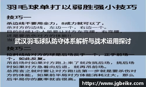 武汉羽毛球队防守体系解析与战术运用探讨