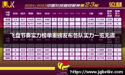 飞盘节奏实力榜单重磅发布各队实力一览无遗