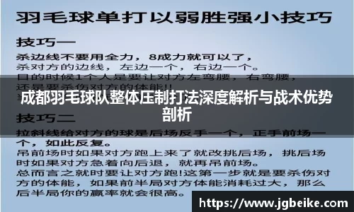 成都羽毛球队整体压制打法深度解析与战术优势剖析