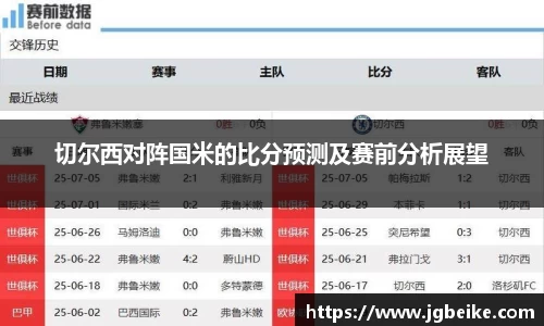 切尔西对阵国米的比分预测及赛前分析展望
